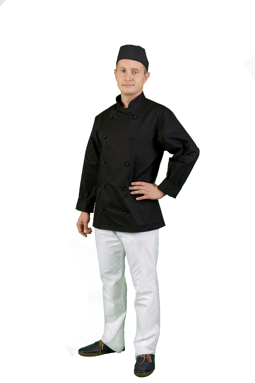 Куртка поварская черная плотная ткань XL  от СП Контакт