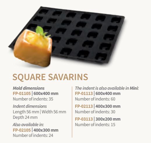 Форма силиконовая для выпечки "квадратные мини-саварины" FP02113 от СП Контакт