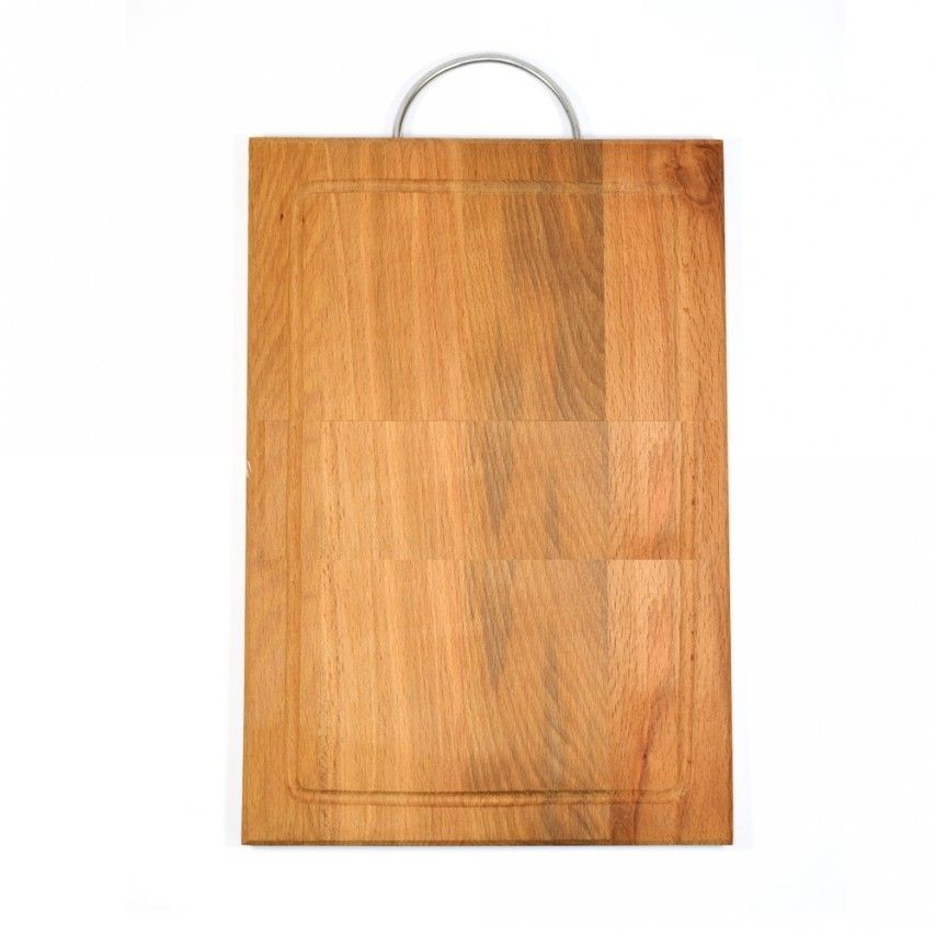 Кухонная доска деревянная прямоугольная с метал. ручкой 340×225×20мм  КА0020 от СП Контакт