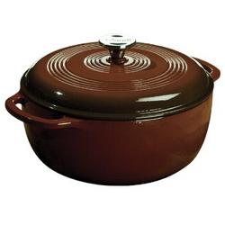 Посуда для тушения с крышкой эмалированный чугун коричневого цвета 5,5л диам.280мм Lodge Cast Iron EC6D83 DISCONT от СП Контакт