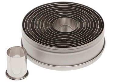 11 pc Plain Round Cutter Set