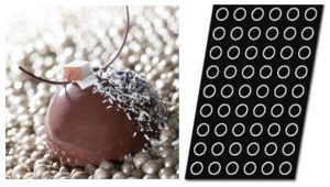 Flexible pastry tray, 35 half spheres