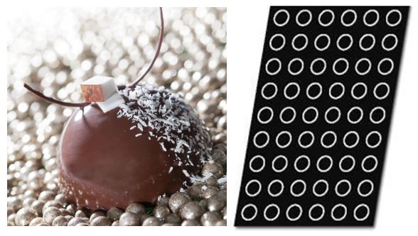 Flexible pastry tray, 35 half spheres
