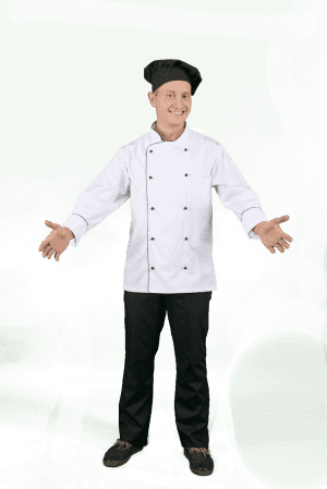 Куртка поварская с кантом и пуговицами L (плотная ткань)
