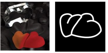 Flexible pastry tray, 4 hearts