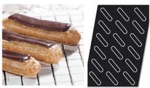 Flexible pastry mould, 18 Eclairs (Left)
