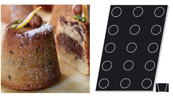 Flexible pastry tray, 15 Darioles