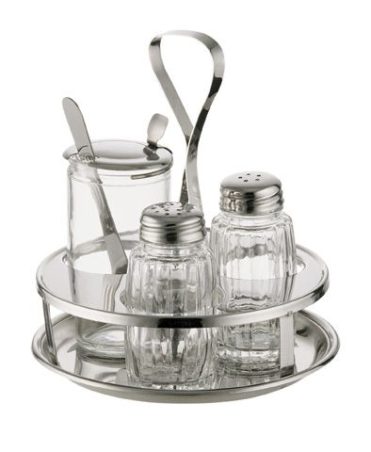 Salt dispenser 3 pcs with sauceholder