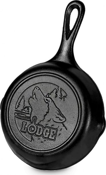 6.5″ Cast Iron Skillet w/Wolf Scene