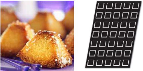 Flexible pastry tray, 17 pyramids