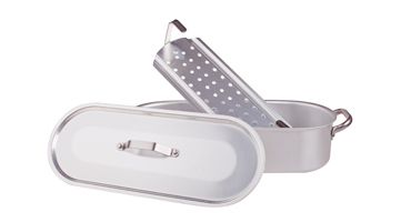 Aluminium fish kettle with cover and grill