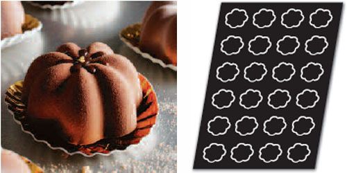 Flexible pastry tray, 24 mini charlottes