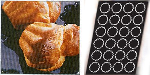 Flexible pastry tray, 12 fluted briochettes