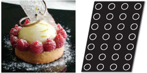 Flexible pastry tray, 24 cylinders